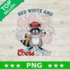 Red White And Coors Light Raccoon 4th of July Png