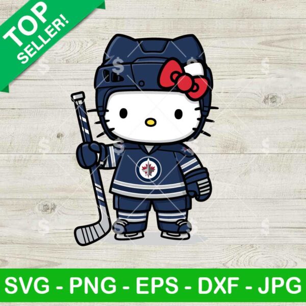 Hello Kitty Winnipeg Jets Svg, Hello Kitty Hockey Svg, Winnipeg Jets NHL Svg