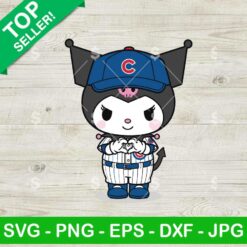 Kuromi Chicago Cubs Heart Hand Svg