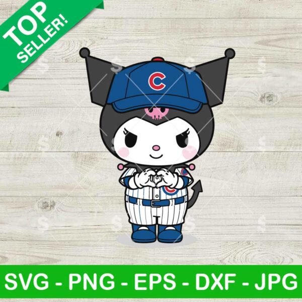 Kuromi Chicago Cubs Heart Hand Svg