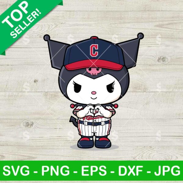 Kuromi Cleveland Guardians Heart Hand Svg