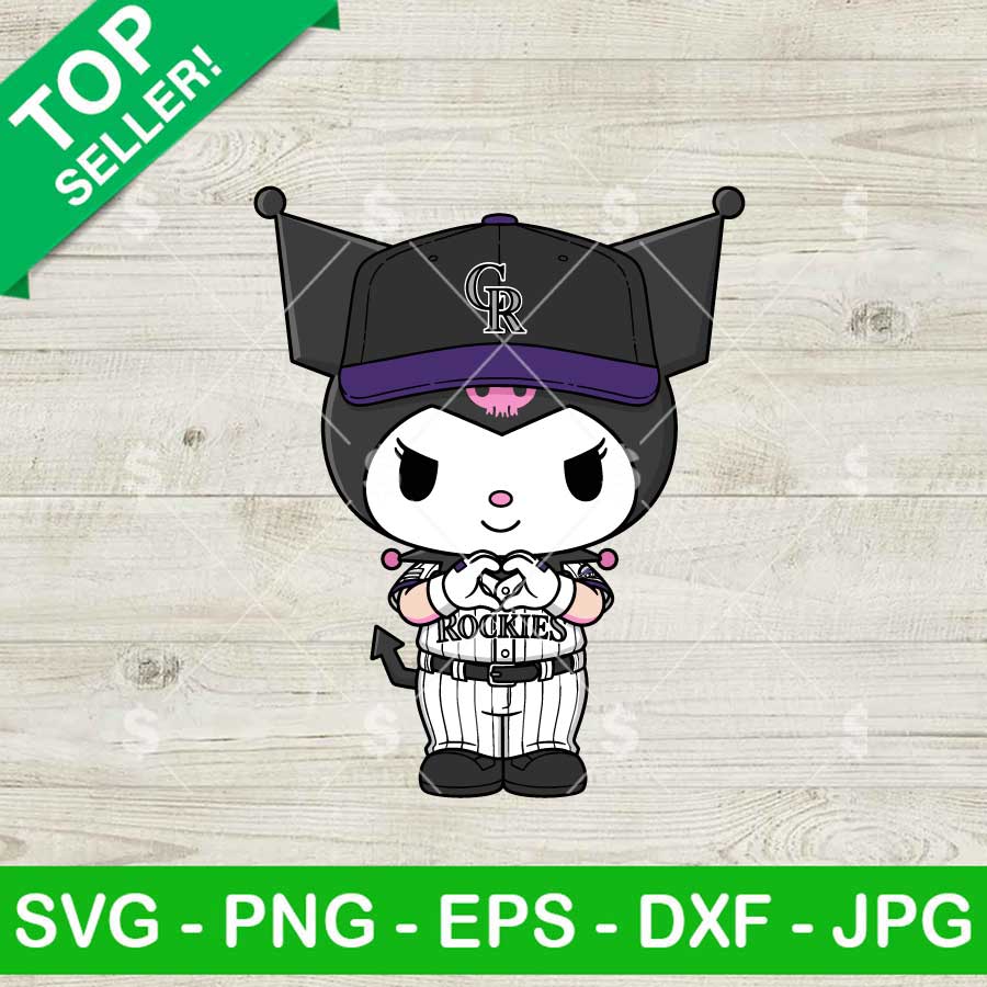 Kuromi Colorado Rockies Heart Hand Svg