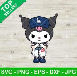 Kuromi LA Dodgers Heart Love Svg
