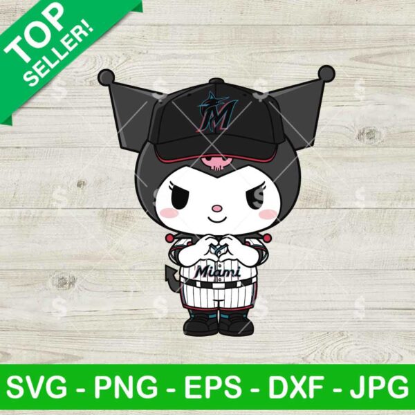Kuromi Miami Marlins MLB Svg