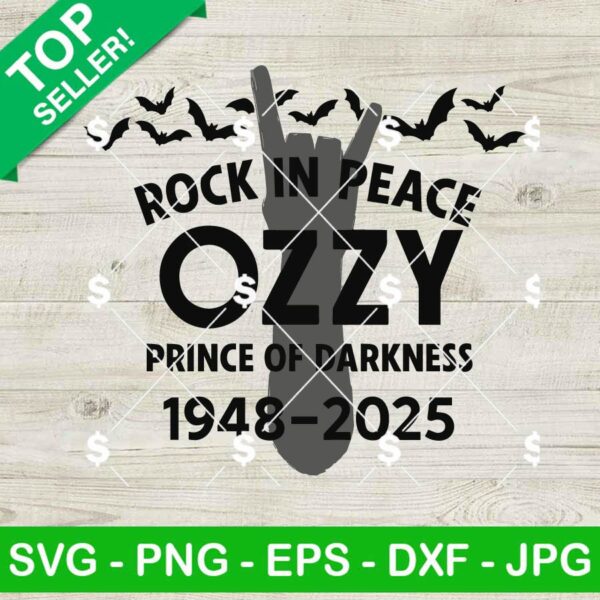 Rock In Peace Ozzy Prince Of Darkness Svg