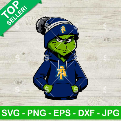 Cart 4 Grinch North Carolina A&T Aggies SVG PNG