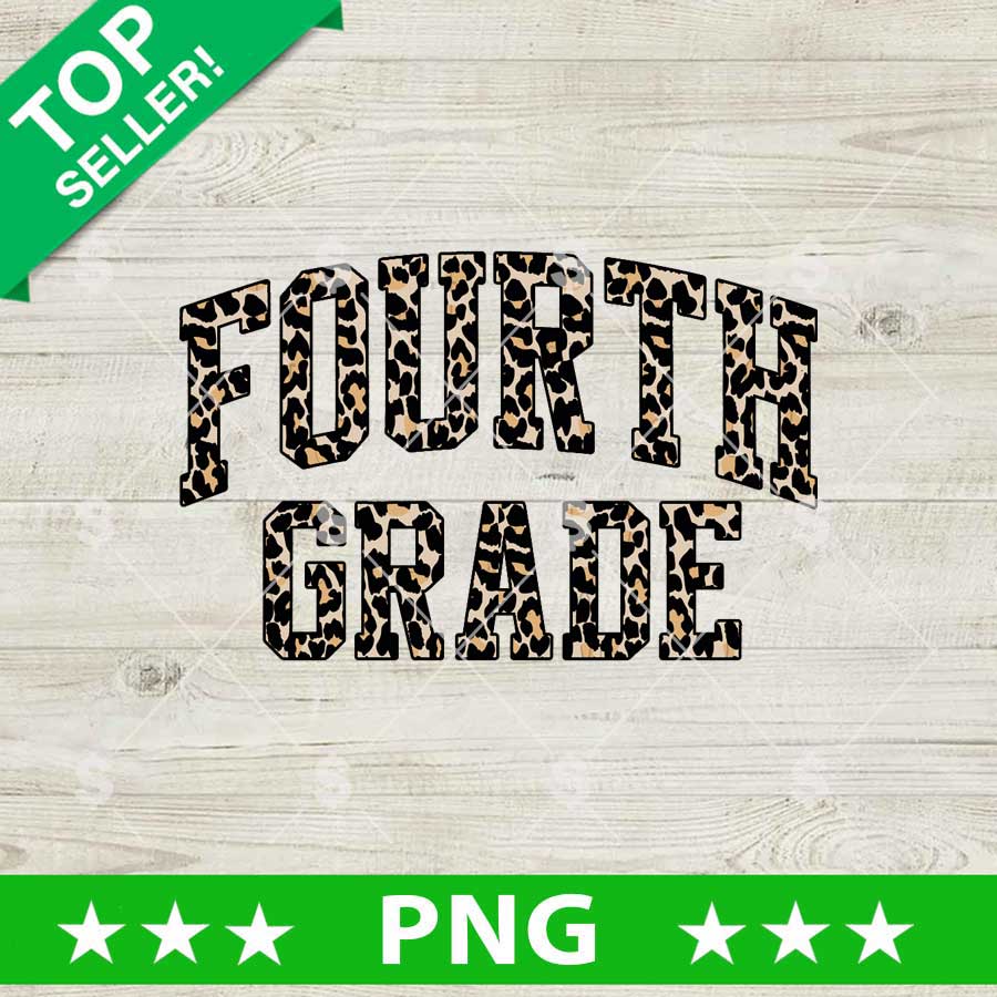 Fourth Grade Leopard Print PNG