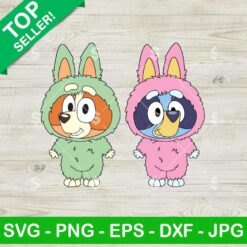 Labubu As Bluey And Bingo SVG