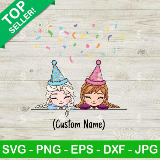 Elsa Anna Birthday SVG