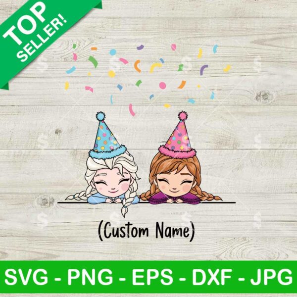 Elsa Anna Birthday SVG, Disney Birthday SVG, Birthday Princess SVG