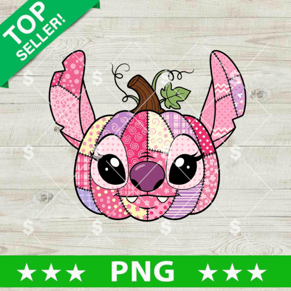 Angel Stitch Pumpkin Patchwork PNG