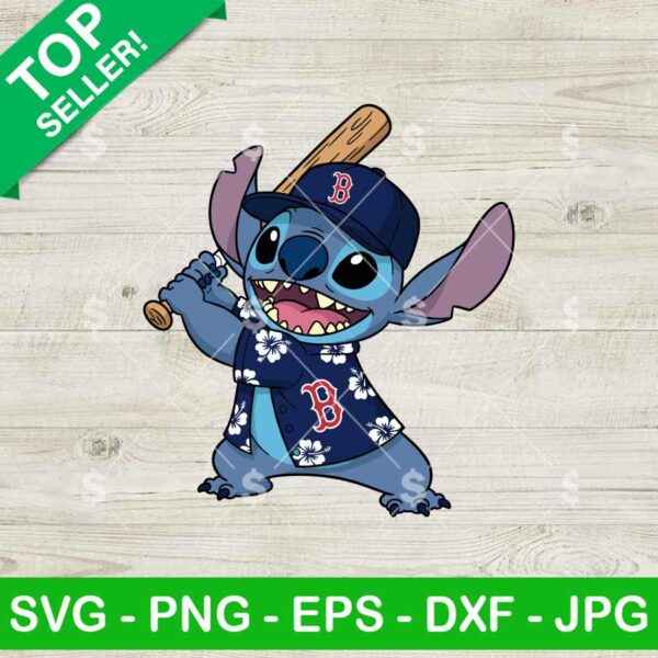 Boston Red Sox Stitch SVG, Stitch Baseball Team SVG, Stitch Hawaiian Shirt MLB SVG