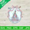 Magical Castle Coquette with Pink bow SVG