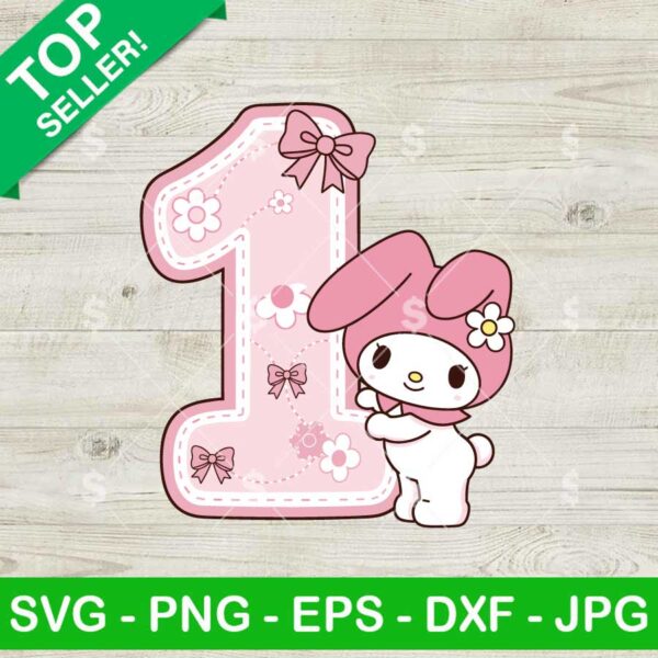 My Melody 1 Birthday SVG