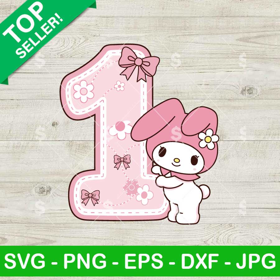 My Melody 1 Birthday SVG