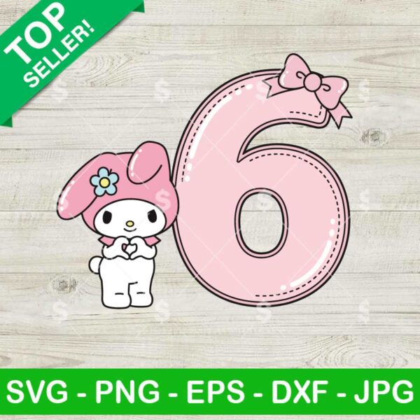 My Melody 6th Birthday SVG