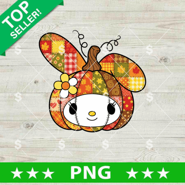 My Melody Pumpkin Patchwork Halloween PNG