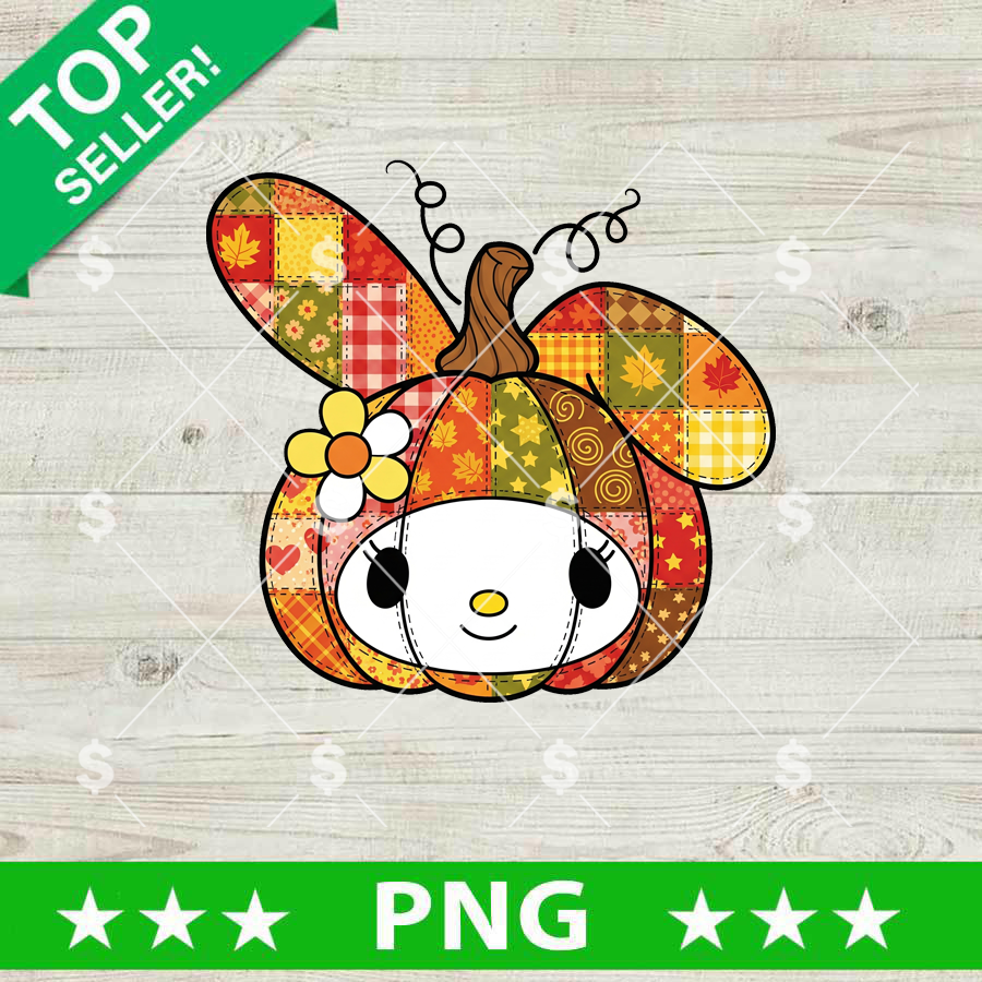 My Melody Pumpkin Patchwork Halloween PNG