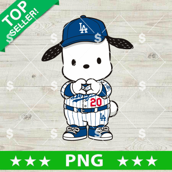 Pochacco LA Dodgers PNG, Pochacco Baseball PNG, Pochacco Baseball Jersey Sublimation PNG