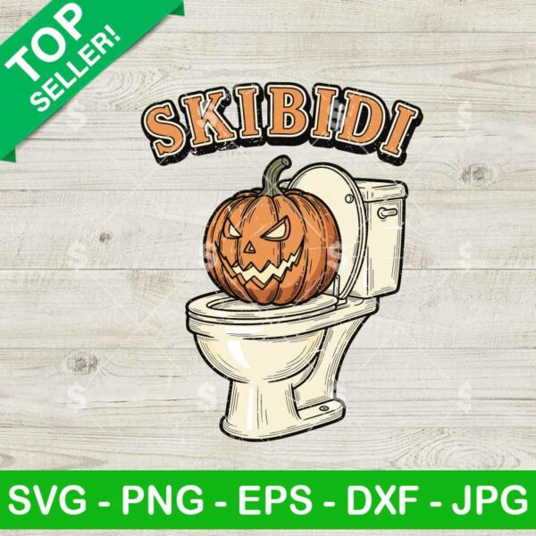 Funny Skibidi Pumpkin Toilet SVG