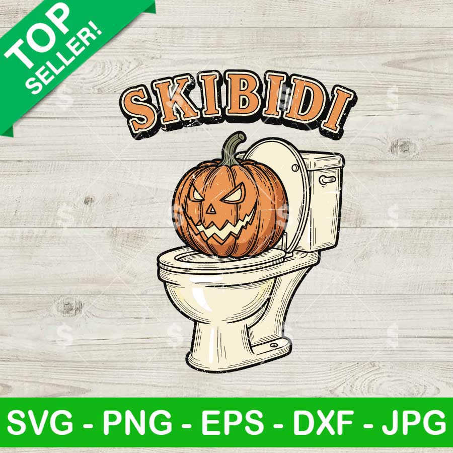 Funny Skibidi Pumpkin Toilet SVG