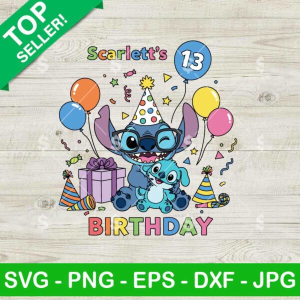 Stitch 13th Birthday SVG