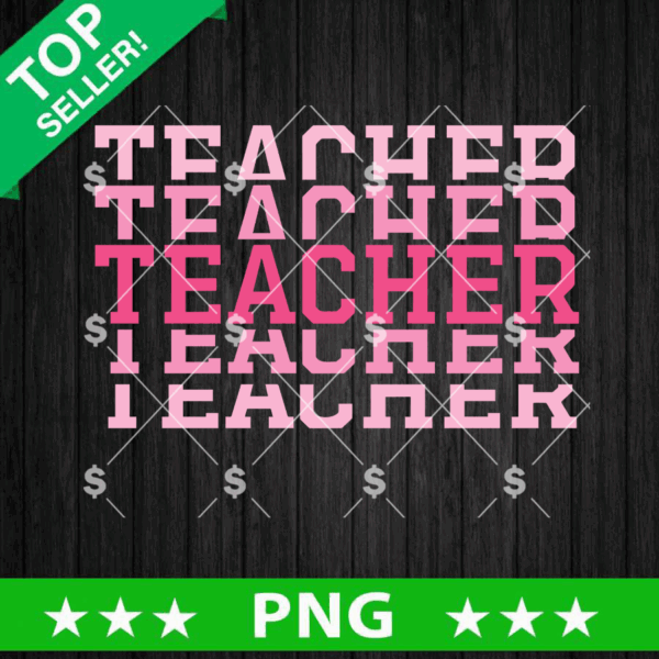 Groovy Pink Teacher PNG