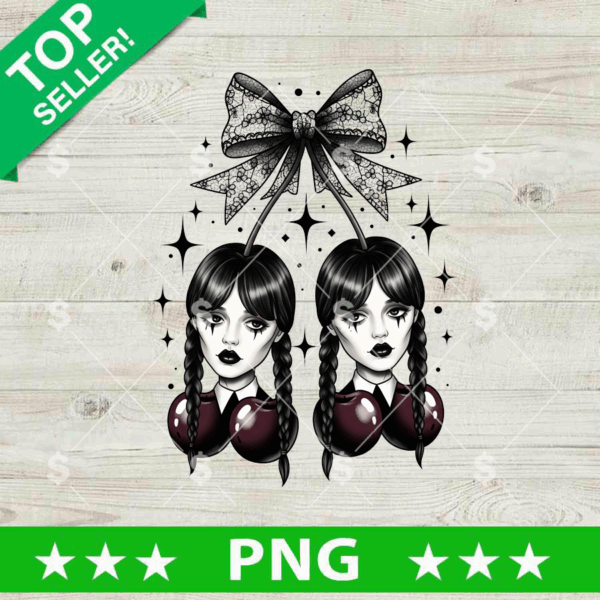 Wednesday Addams Cherries Halloween PNG