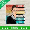Ruth Bader Ginsburg Book Lover PNG