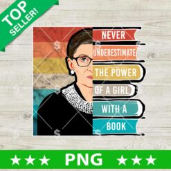 Ruth Bader Ginsburg Book Lover PNG