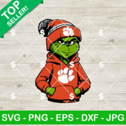 Grinch Wearing Hoodie Clemson Tigers SVG