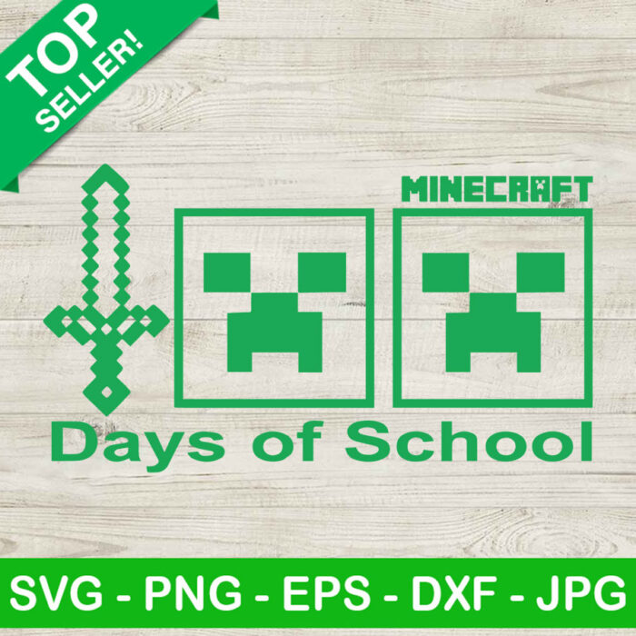 100 Days of school minecraft SVG, Minecraft SVG, School SVG