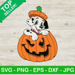101 Dalmatians Pumpkin SVG, Dog Halloween SVG, Dalmatian On Pumpkin SVG