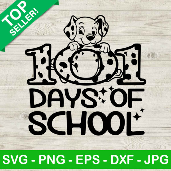 101 Days of school dog SVG, 101 Days of school dalmatian SVG, Dalmatian dog SVG