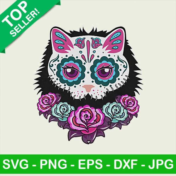 Cat mexico skull PNG, Skull flower Sublimation transfer PNG, Mexico skull Heat Transfer PNG