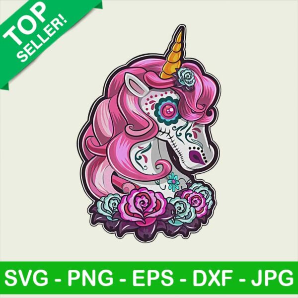 Unicorn sugar skull PNG, Unicorn skull Sublimation transfer PNG, Mexico skull Heat Transfer PNG