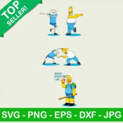 Finn the human and Homer simpson PNG, Homer simpson Sublimation transfer PNG, Finn adventure time Heat Transfer PNG