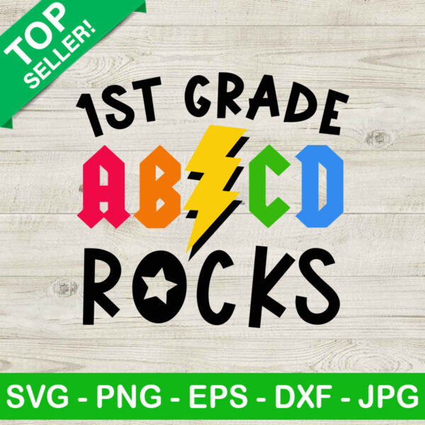 1st Grade Abcd Rocks SVG, First Grade SVG, School SVG