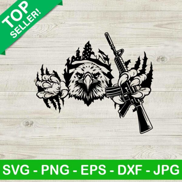 American eagle SVG, Patriotic eagle with gun SVG, Eagle SVG