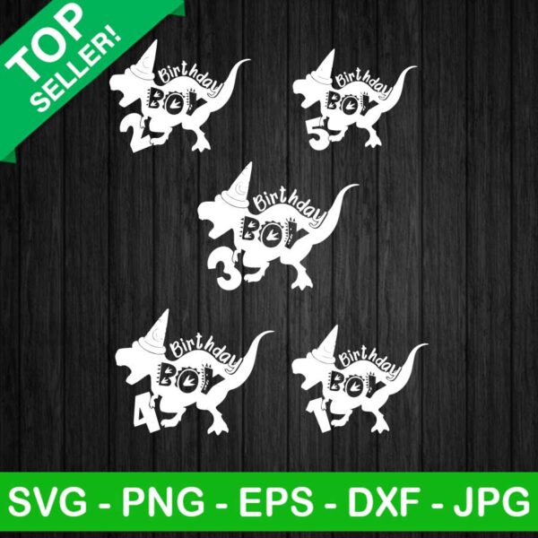 Dinosaur birthday boy SVG, Number dinosaur SVG, Happy birthday SVG