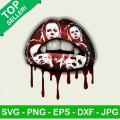 Michael Myers dripping lips PNG, Vampire lip Sublimation transfer PNG, Horror Michael Myers Heat Transfer PNG