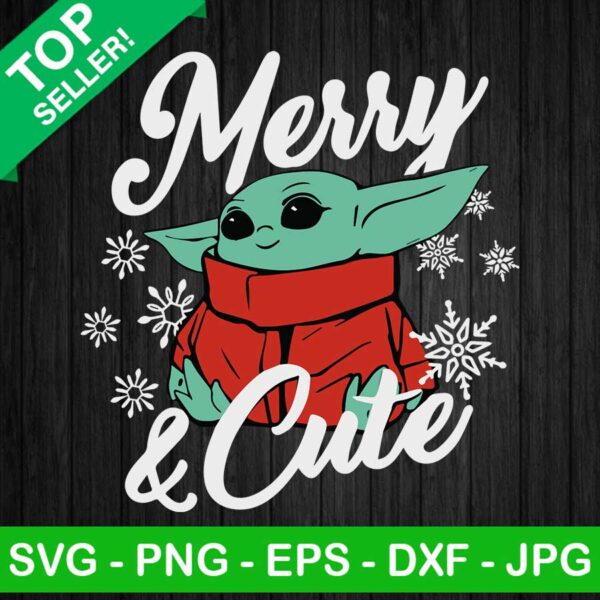 Baby Yoda Merry And Cute SVG, Christmas Yoda SVG, Star Wars Christmas SVG