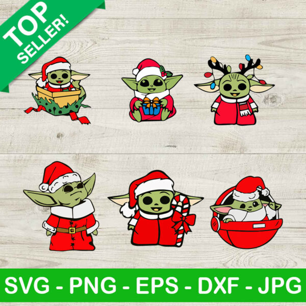 Baby yoda christmas bundle SVG, Baby yoda santa claus SVG, Star war christmas SVG