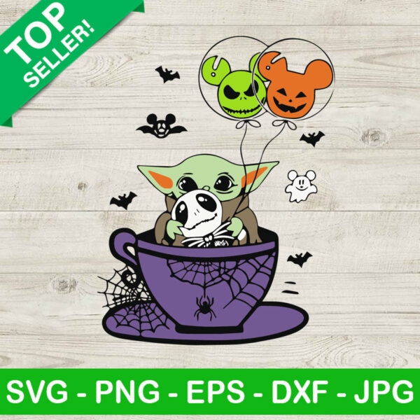 Baby yoda star wars SVG, Baby yoda and jack skellington SVG, Halloween SVG