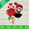 Bad Bunny Valentine SVG, Bad Bunny with rose SVG, Valentine day SVG