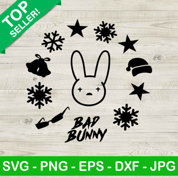 Bad bunny christmas SVG, Bat bunny SVG, Christmas SVG