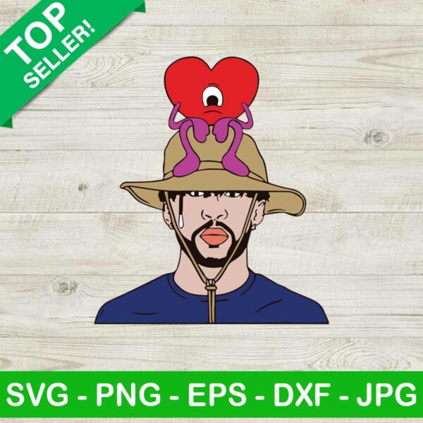 Bad bunny heart sad SVG, Bad Bunny Un Verano Sin Ti SVG, Bad bunny SVG