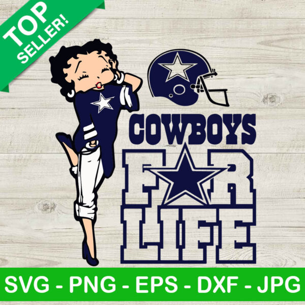Betty boop Cowboys for life SVG, Betty Boop SVG, Dallas Cowboys SVG
