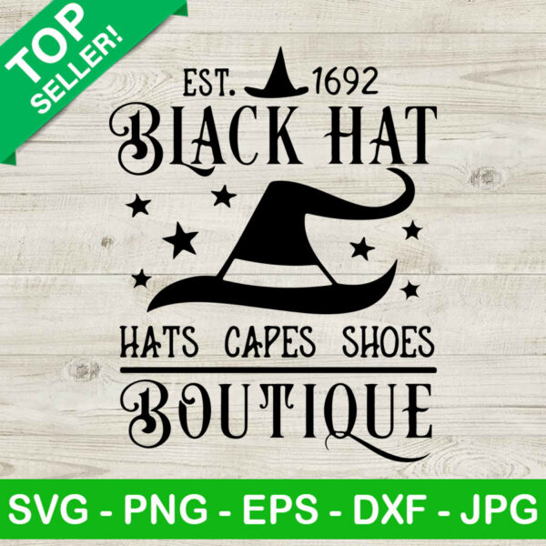Black Hat Bountique SVG, Witch Hat Halloween SVG, Halloween SVG