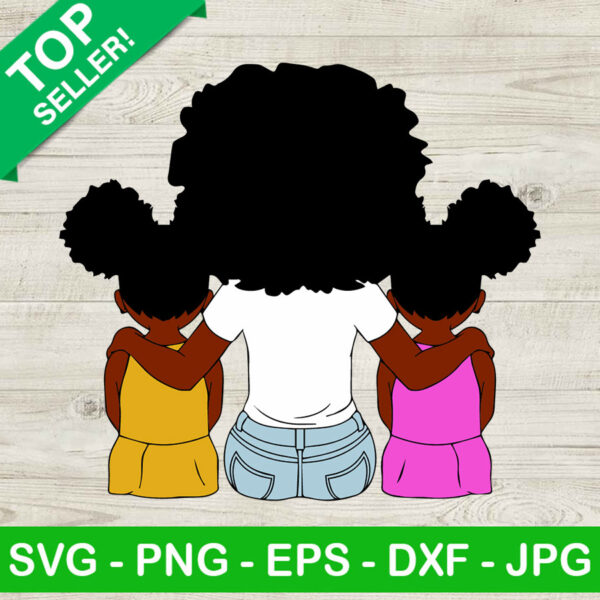 Black mom and daughter SVG, African mom SVG, Black mother and daughter SVG